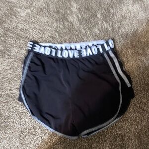 Love Brand Kids' Black Shorts with Logo Waistband